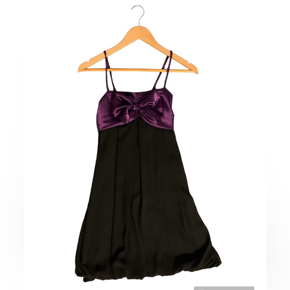 Mariposa - Purple/black - Semi formal dress with bow